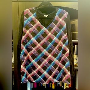 Argyle appearance sweater size XL